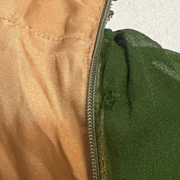 Adrianna Papell Evening Green Beaded Chiffon Cocktail Dress Elegant Embellishe S - Picture 6 of 12